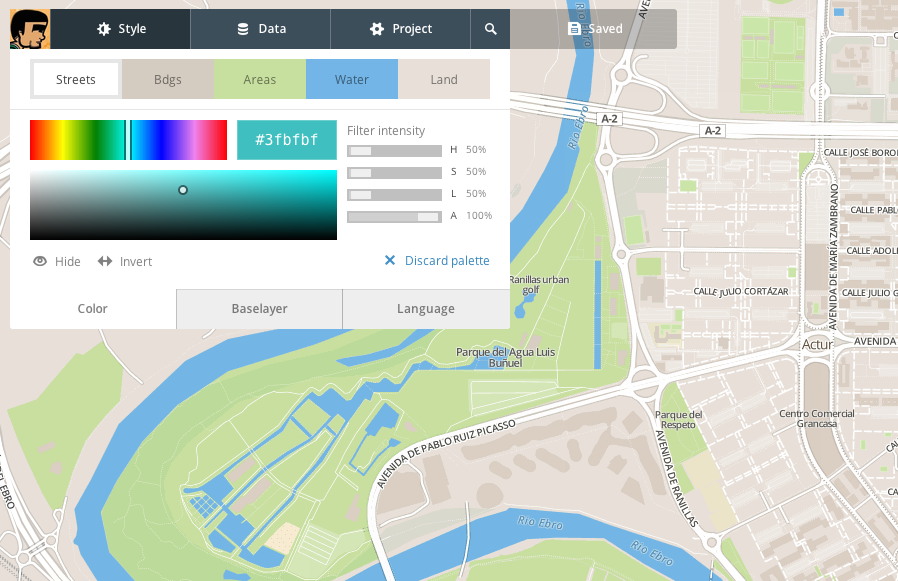 Captura de pantalla de Mapbox
